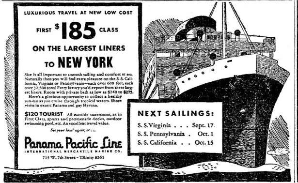 9-10-34-panama pacific ad S.S. Virginia, California etc