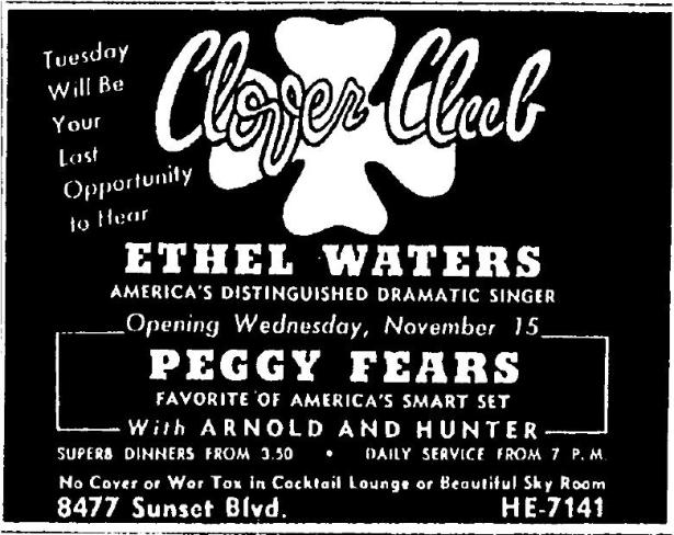 1944 11 11 ethel waters clover club