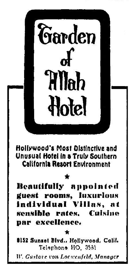 garden of allah hotel 1-20-1949