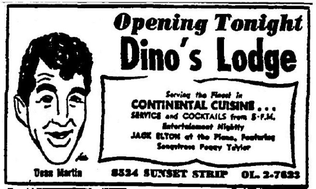 1958 3 21 dino's lodge 8524 sunset opning tonight