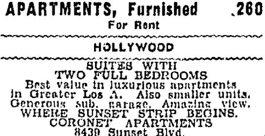 Coronet Apartments, 8-29-1939