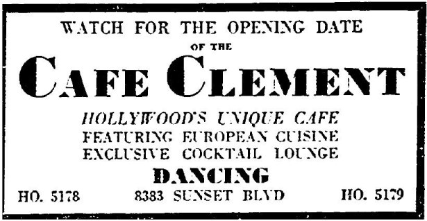 8383 sunset strip as CLub CLemente 11-14-35
