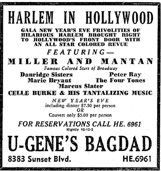 8383 sunset strip as U-Gene's Bagdad 12-31-1937