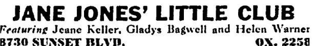 8730 sunset Blvd Little CLub 1936