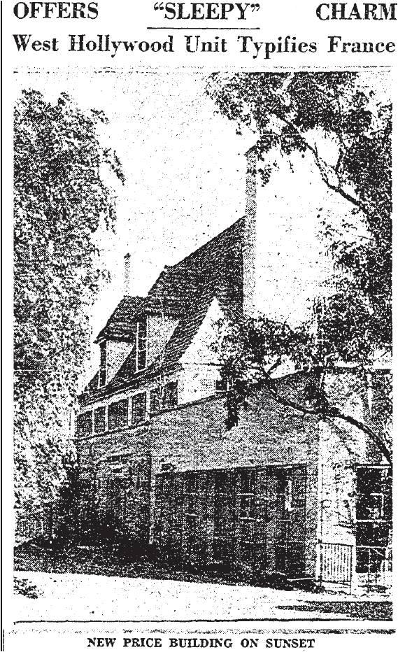 9000 sunset blvd. Price Building 1932