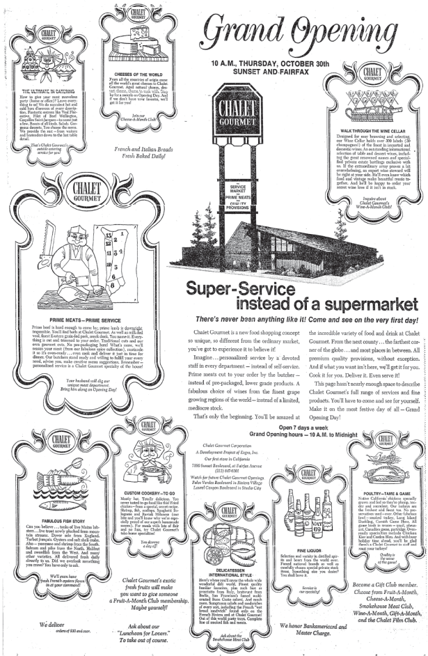 chalet gormet formerly sunfax site 7880 sunset 10-30-1969