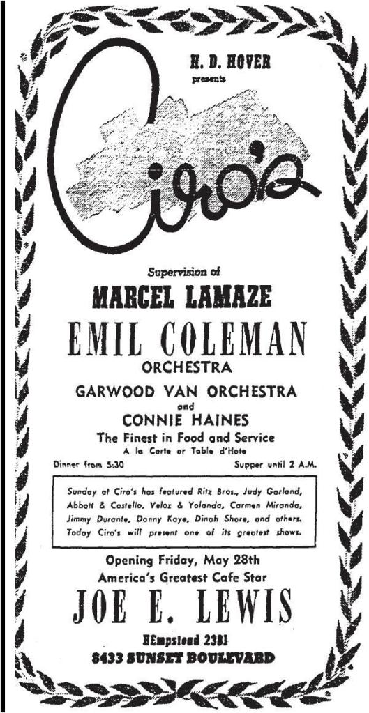 ciro's marcel lamaze h.d. hover 5-23-1943