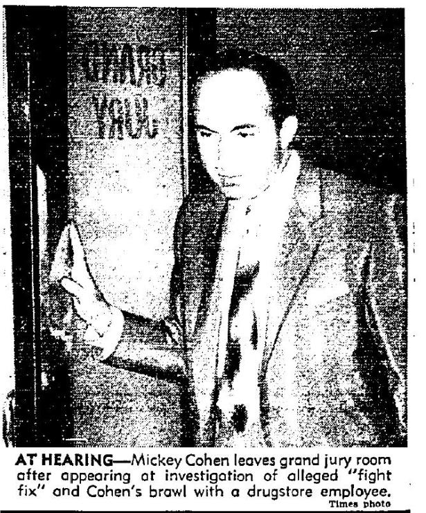 1956 mickey cohen and Schwab's brawl
