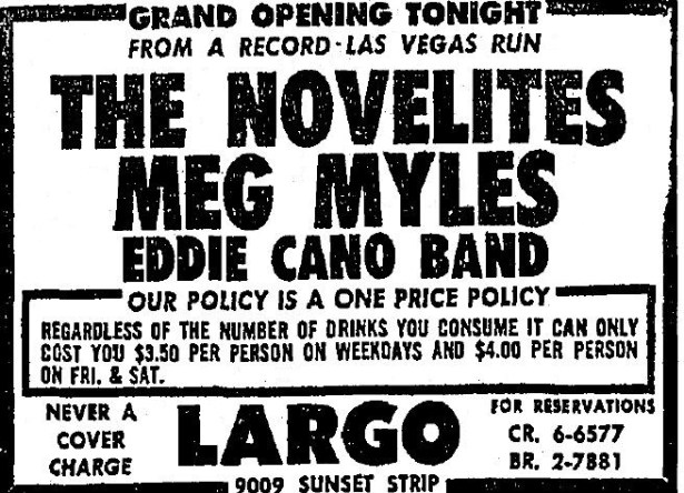 9009 Sunset as the Largo Oct 1957