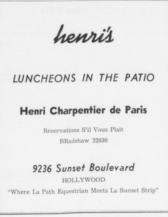 9236 sunset blvd Henri's