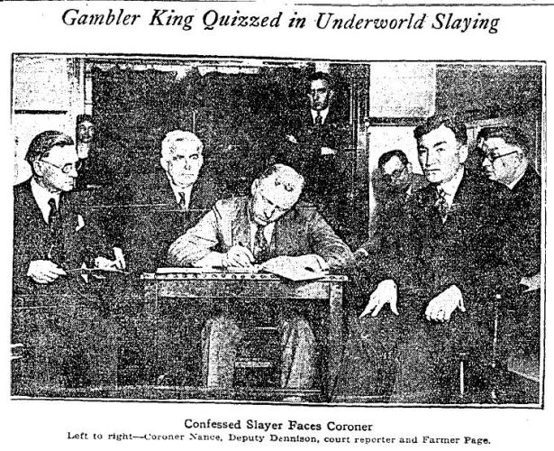 Farmer Page at the Coroner's inquest. 2-11-1925