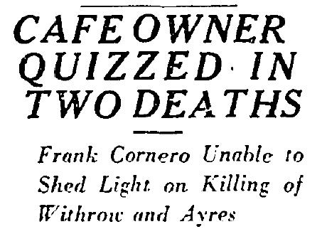 Frank Cornero questioned, 1933