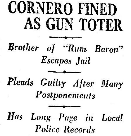Frank fined as a "gun toter" 9-22-1926
