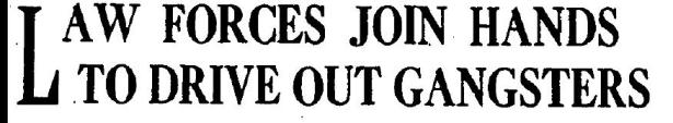 Citywide gangster drive 9-1-1933