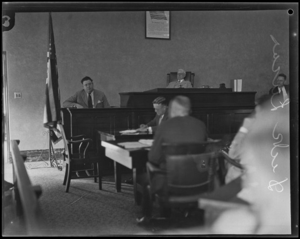Dick Lucas on the stand, 1929. UCLA digital