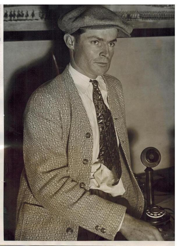 Richard Crank, held as a witness in the murder of brother Paul Crank, 1931. .Author's collection.