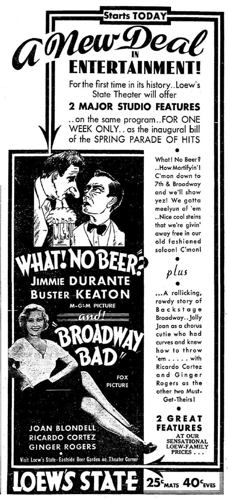 1933 3 9 ad What No Beer?