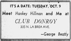 Opening of the Donroy. Hollywood Citizen News 9/29/1945